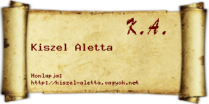 Kiszel Aletta névjegykártya